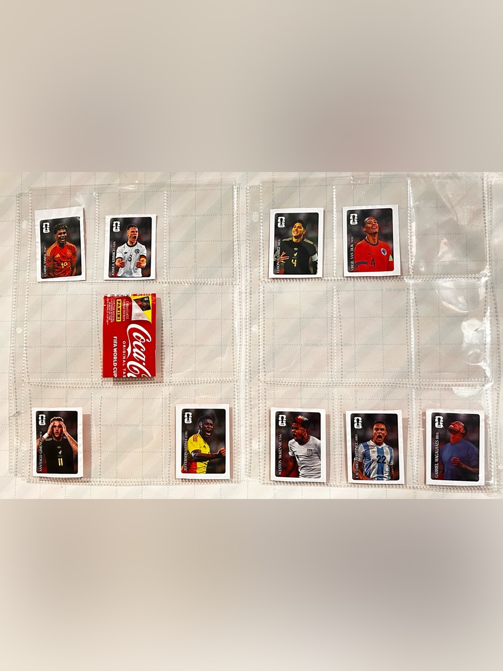 Panini FIFA 2026 World Cup Coca Cola Stickers UNPEELED Set 9/12 + Bottle Wrap